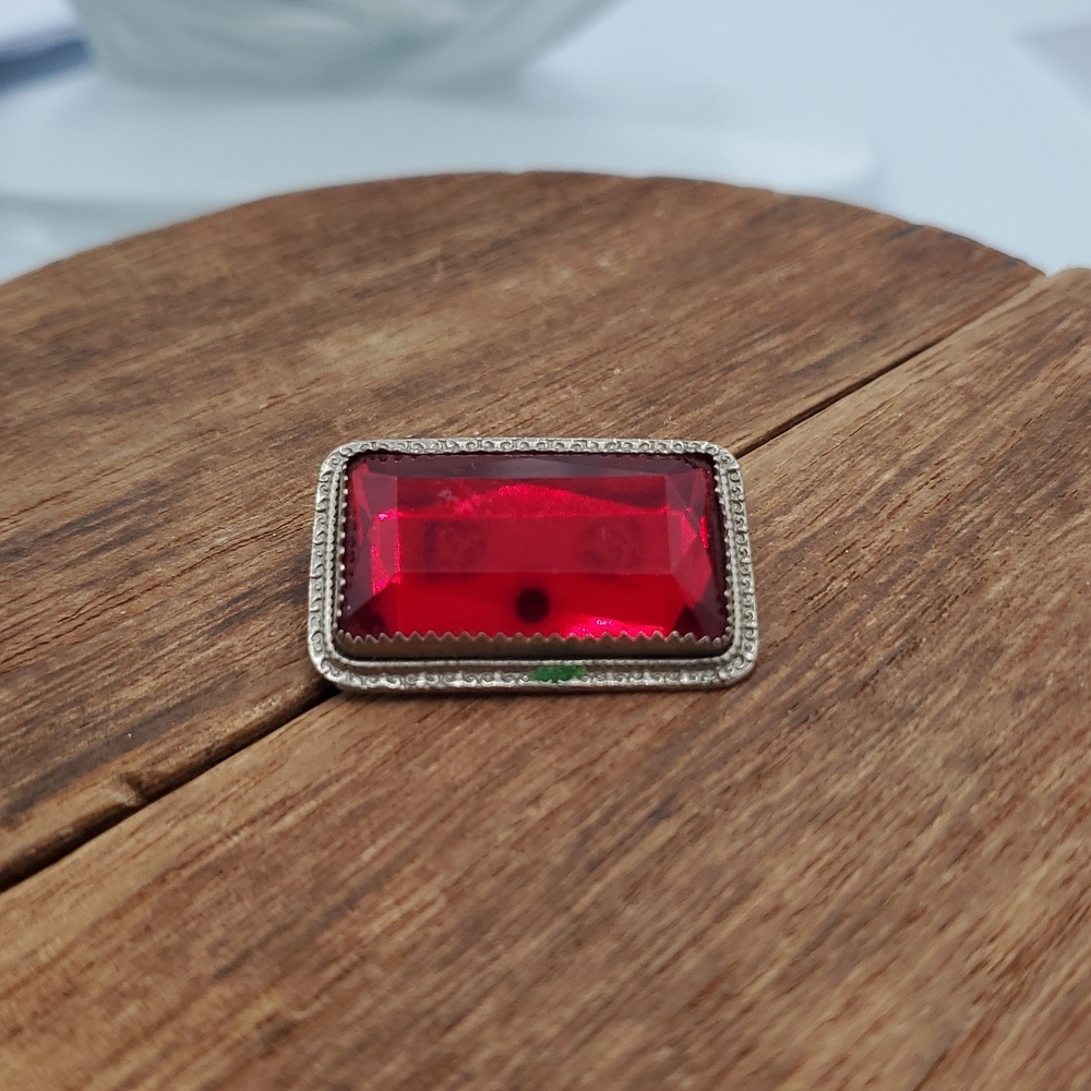 Sterling Ruby Brooch Estate B443